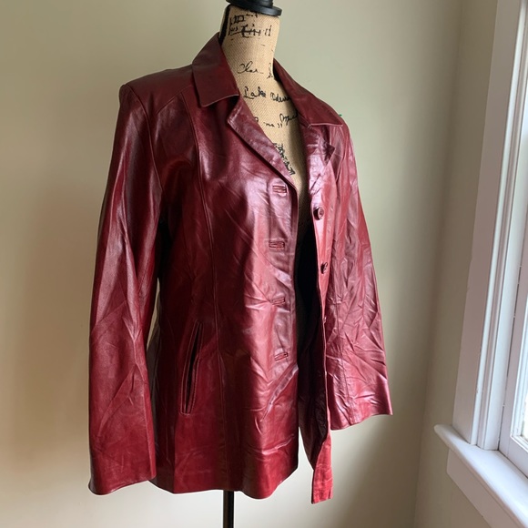Authentic Vera Pelle burgundy jacket size L - Picture 11 of 14